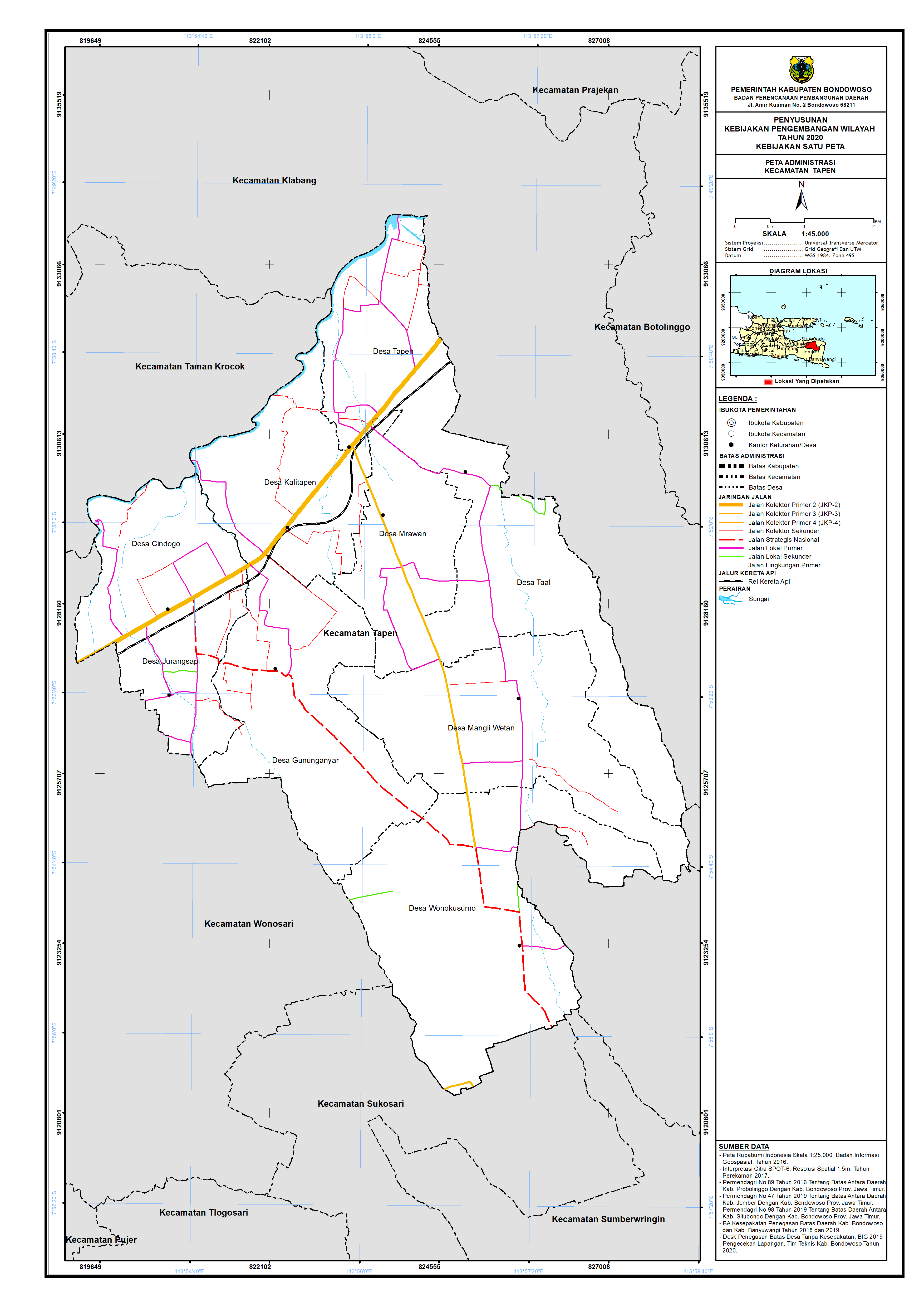 Peta Batas Administrasi Kecamatan Tapen.png