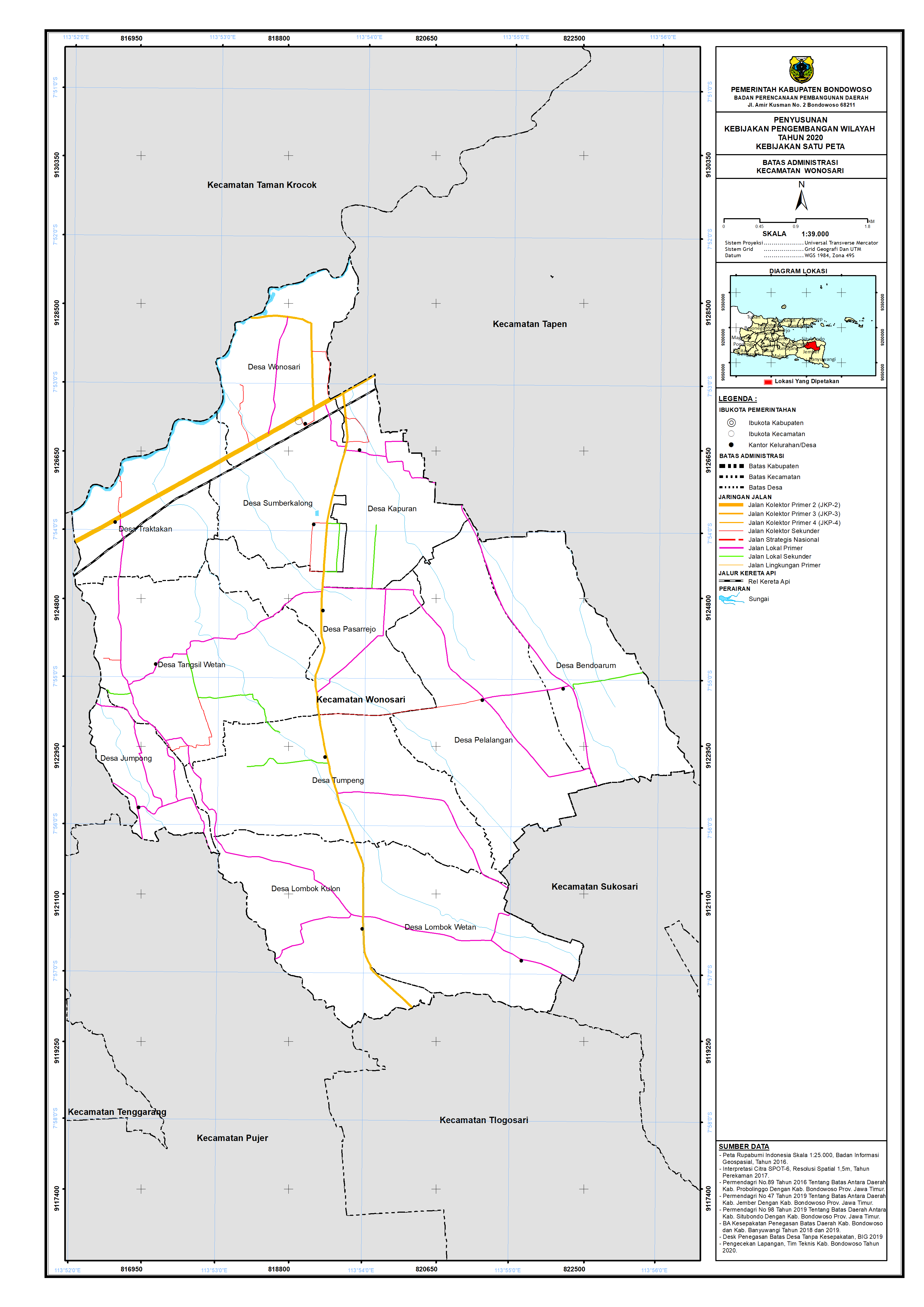 Peta Batas Administrasi Kecamatan Wonosari.png