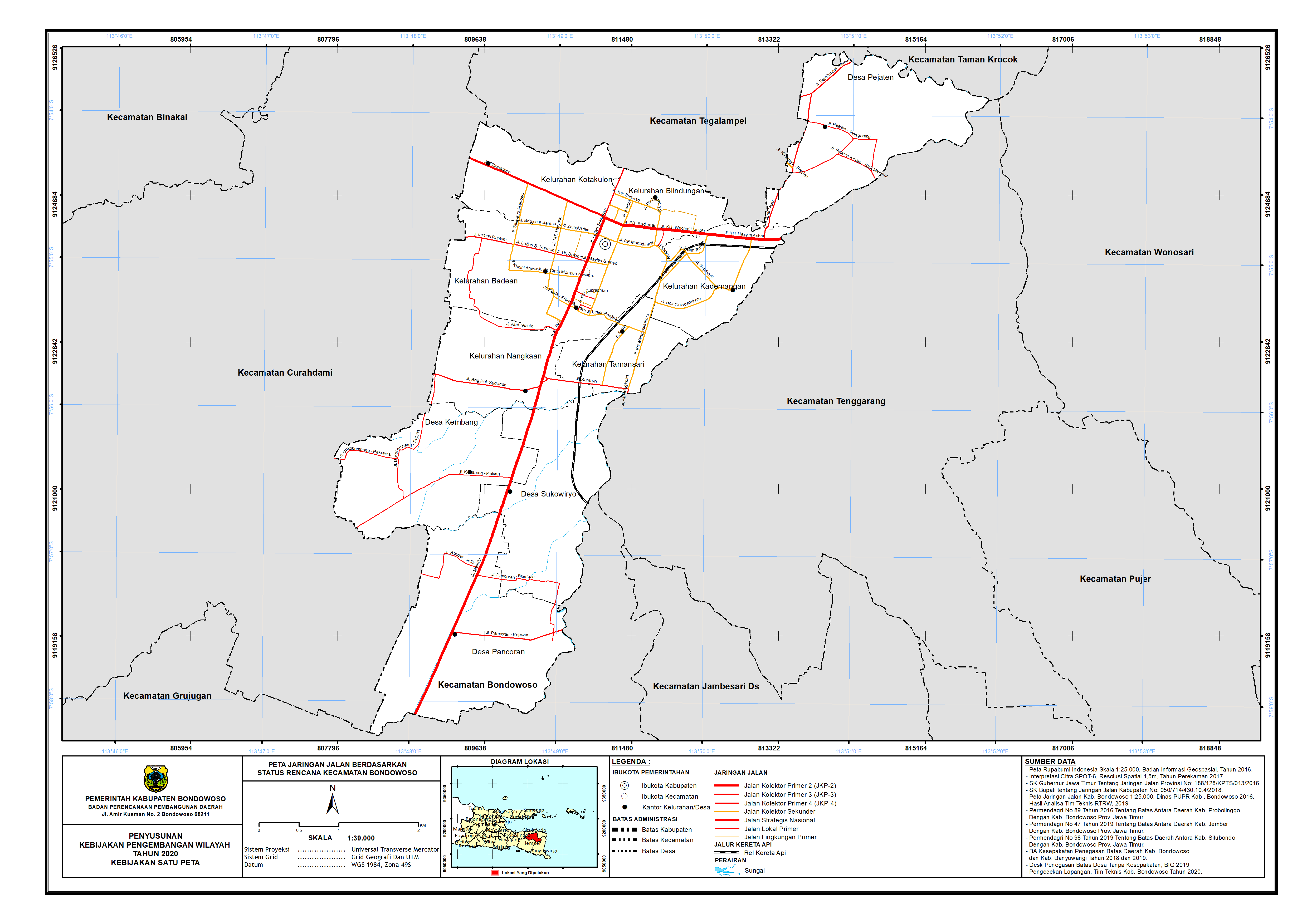 Peta Jaringan Jalan Berdasarkan Status Rencana Kecamatan Bondowoso.png