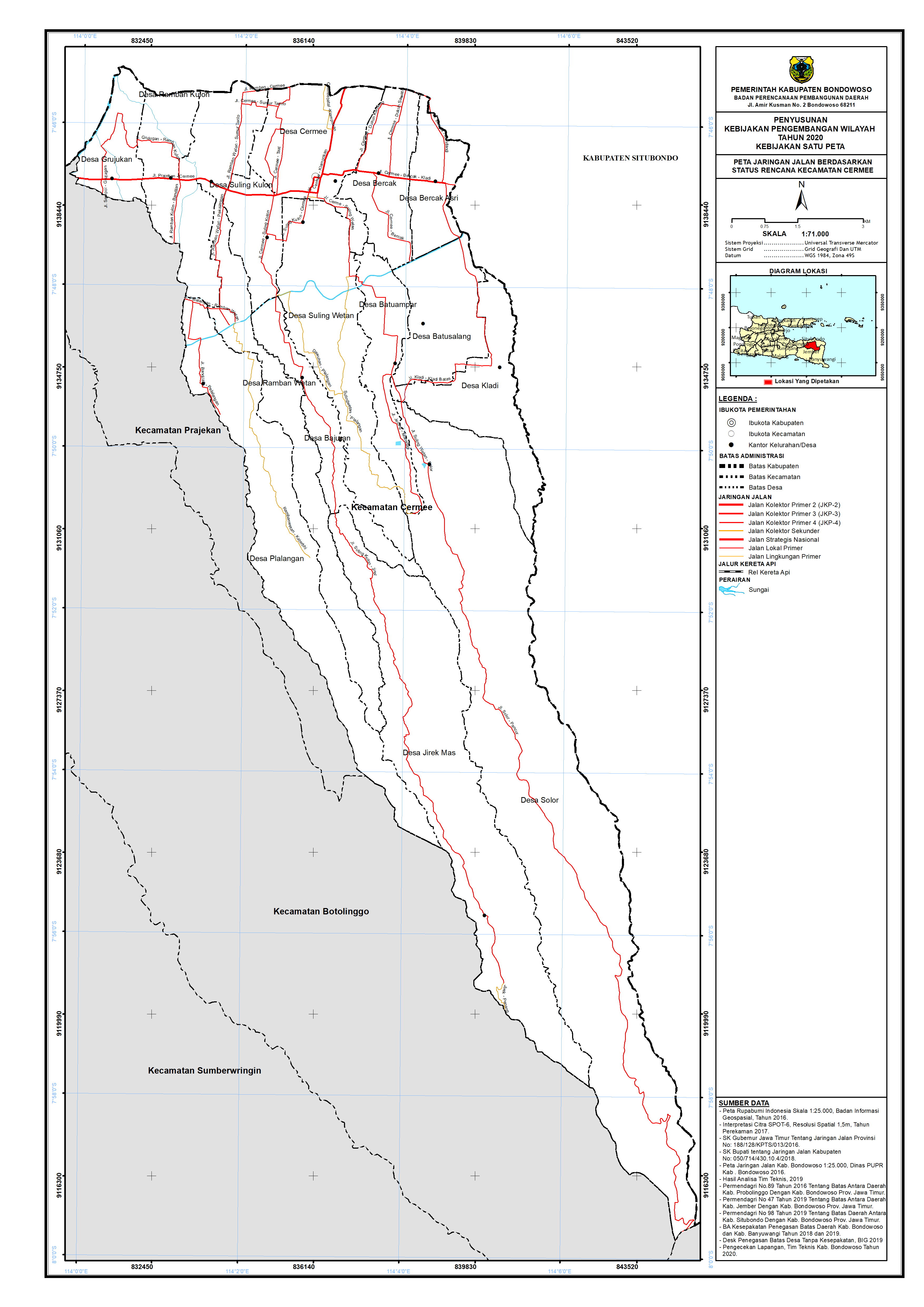 Peta Jaringan Jalan Berdasarkan Status Rencana Kecamatan Cermee.png