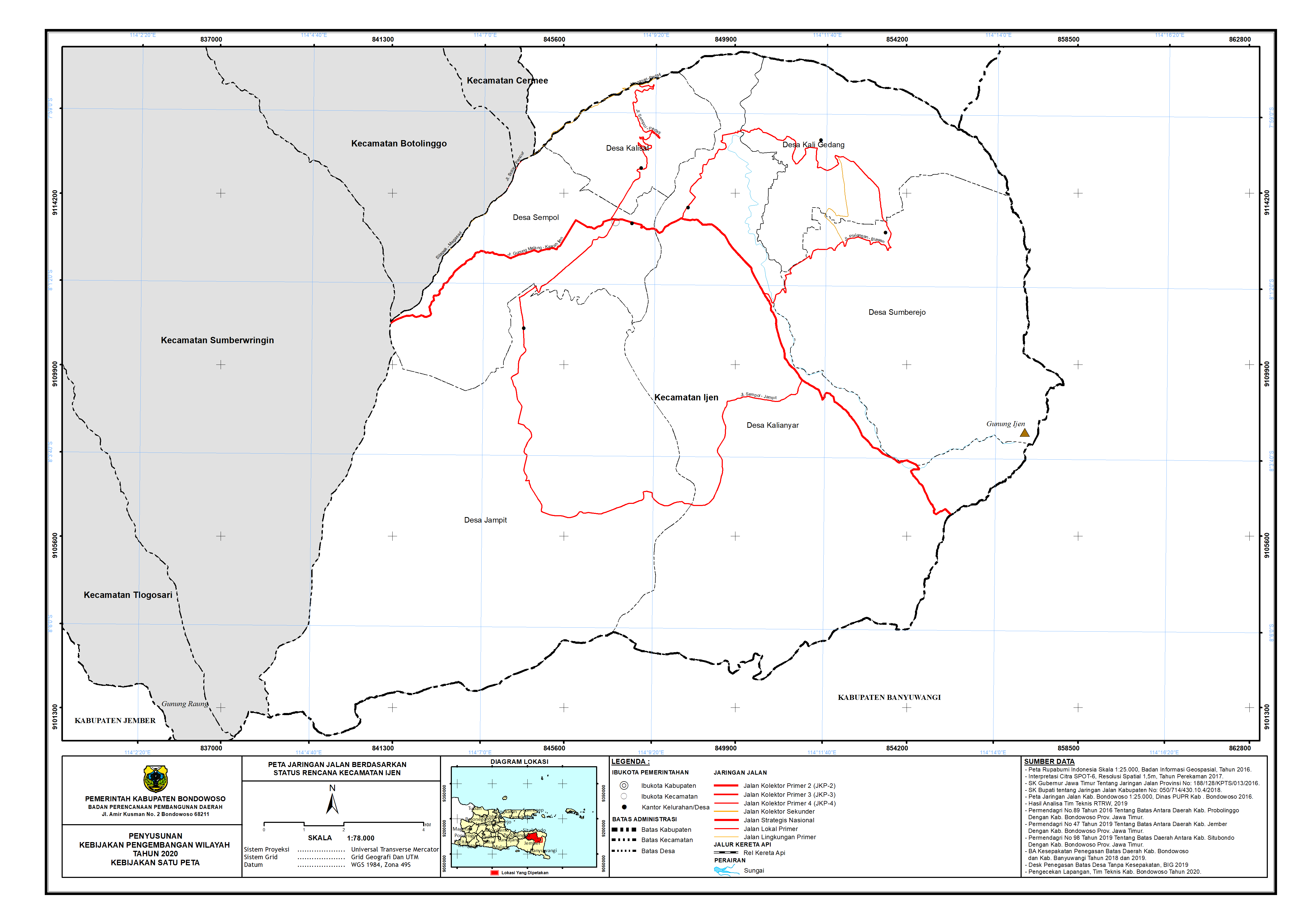 Peta Jaringan Jalan Berdasarkan Status Rencana Kecamatan Ijen.png