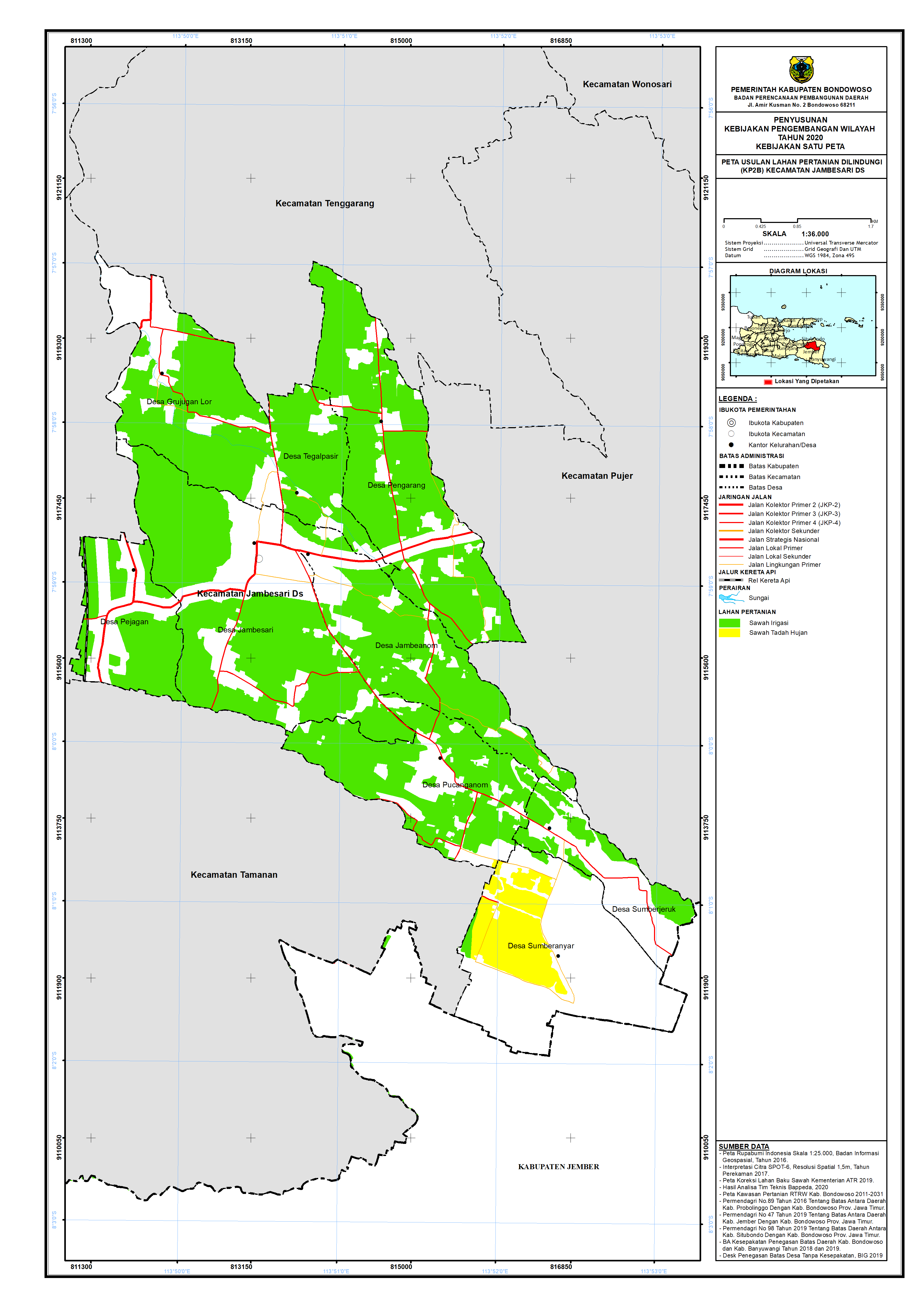 Peta Usulan Lahan Pertanian  Dilindungi Kecamatan Jambesari DS.png