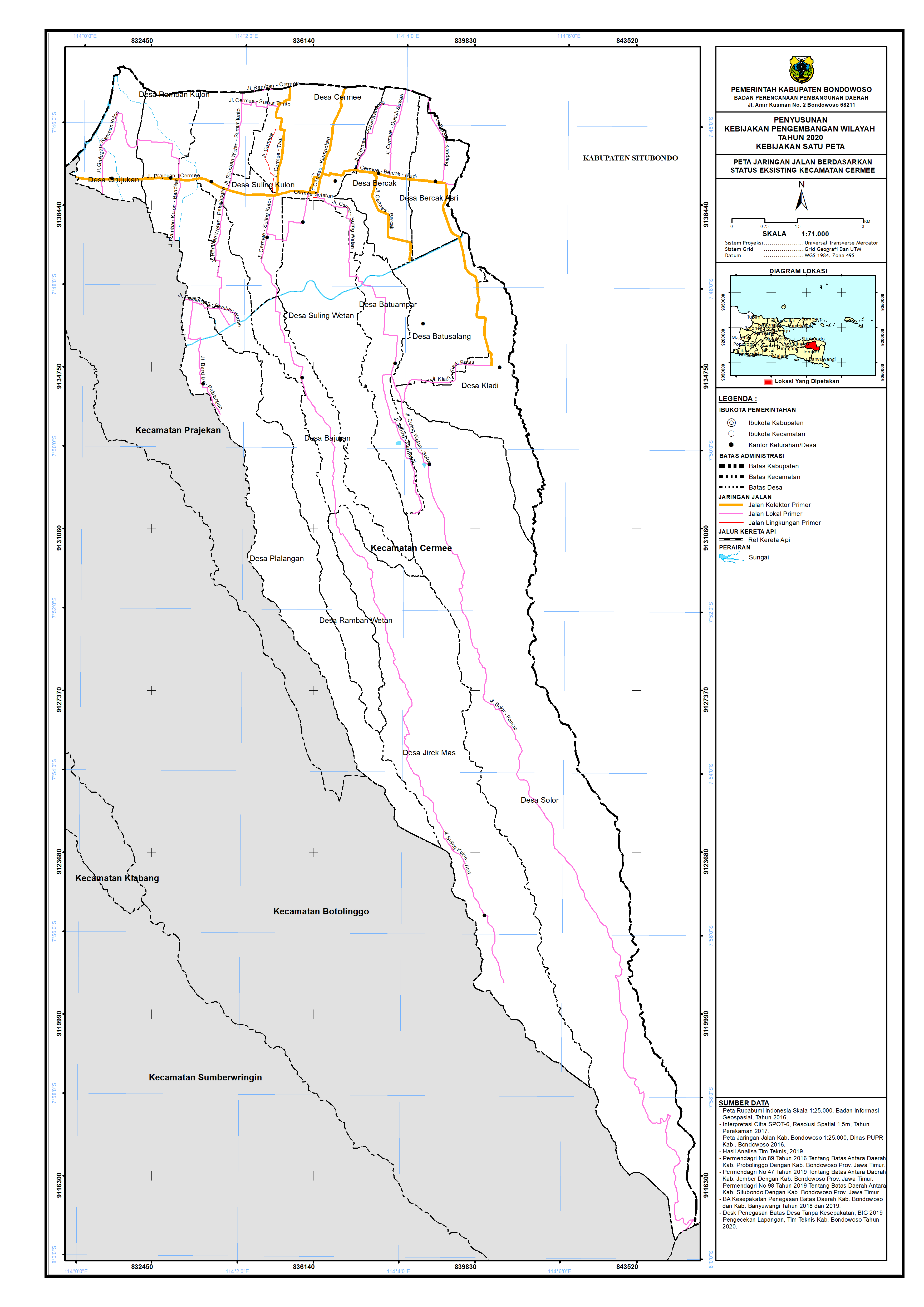 Peta Jaringan Jalan Berdasarkan Status Eksisting Kecamatan Cermee.png