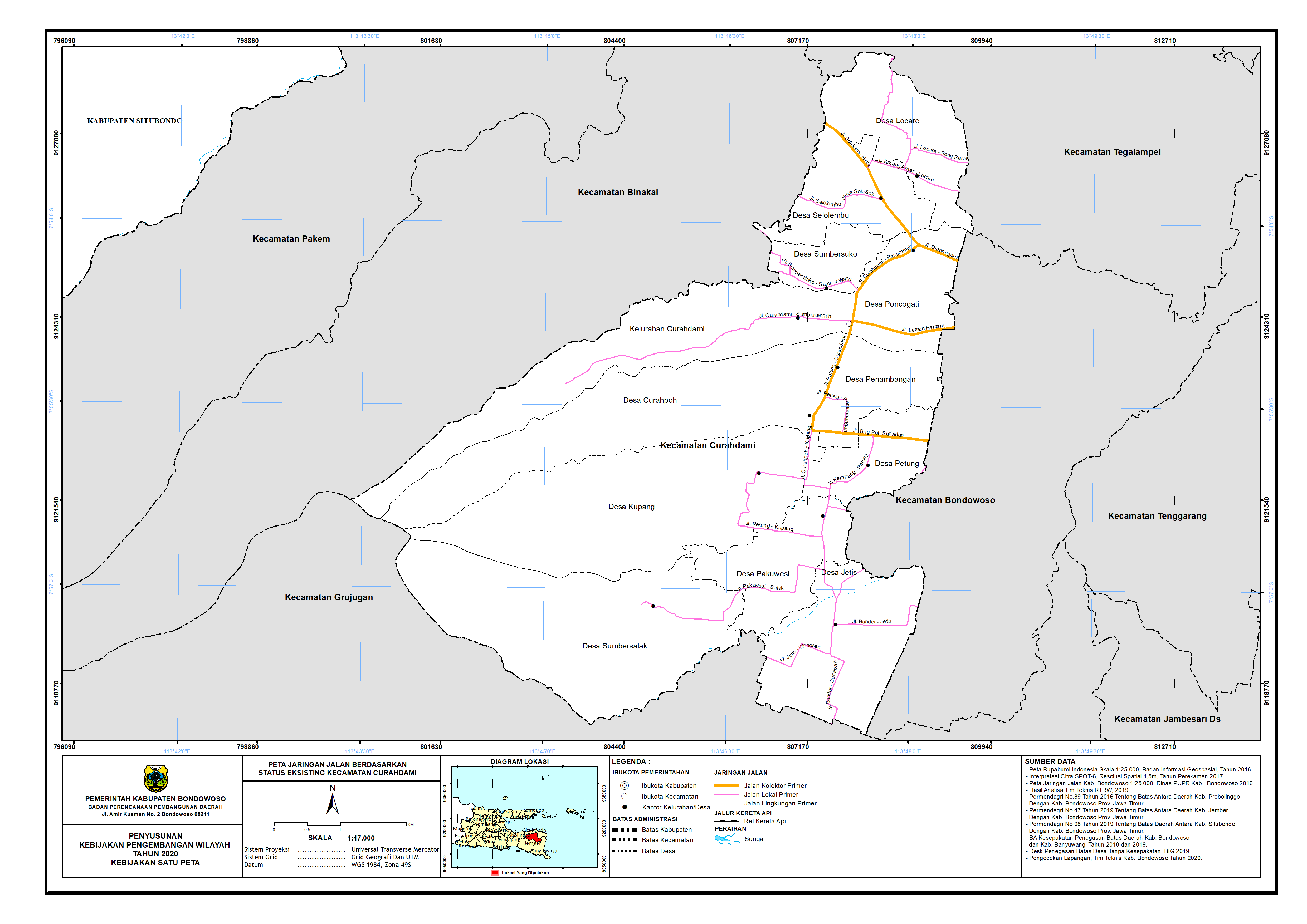 Peta Jaringan Jalan Berdasarkan Status Eksisting Kecamatan Curahdami.png