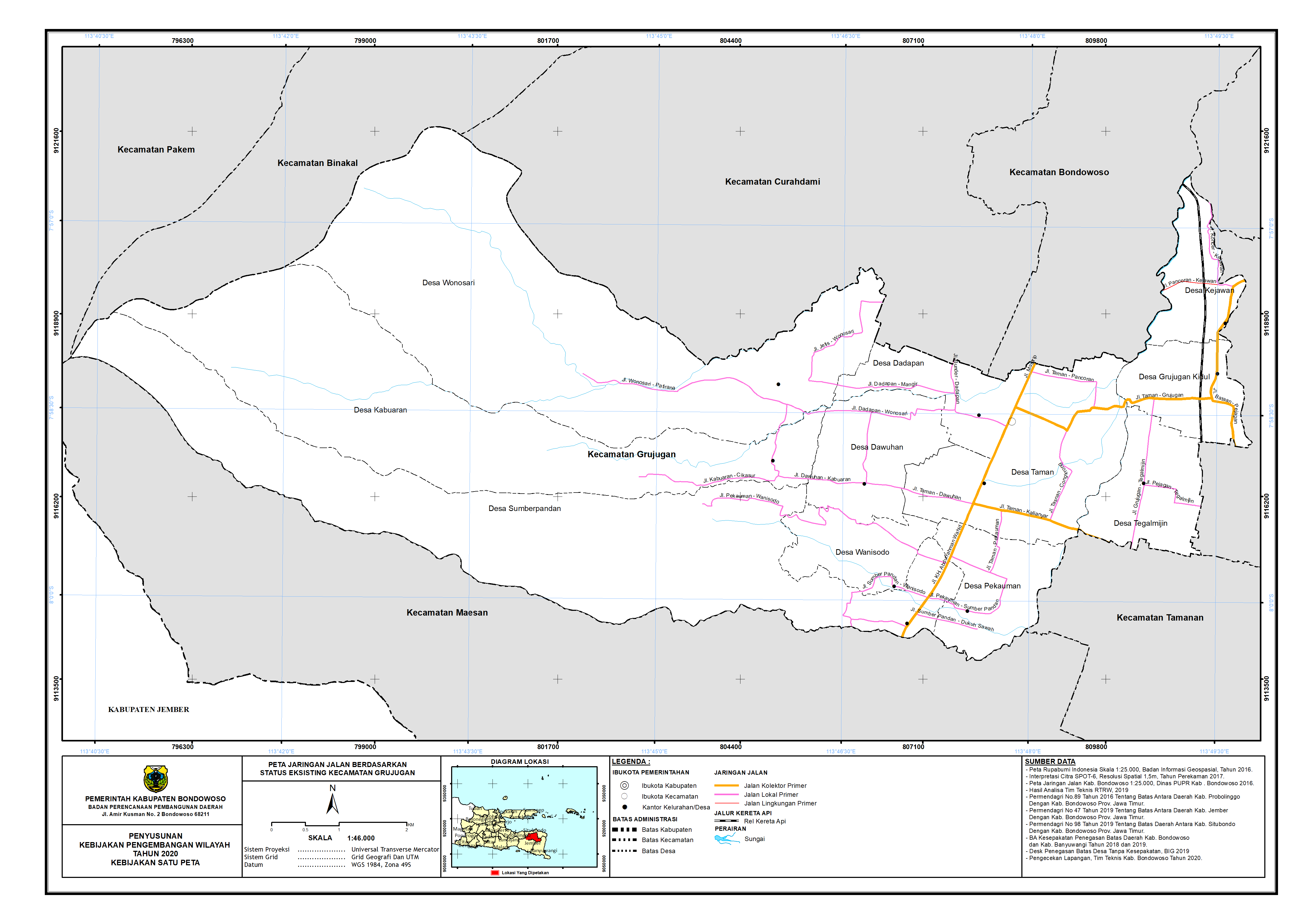 Peta Jaringan Jalan Berdasarkan Status Eksisting Kecamatan Grujugan.png