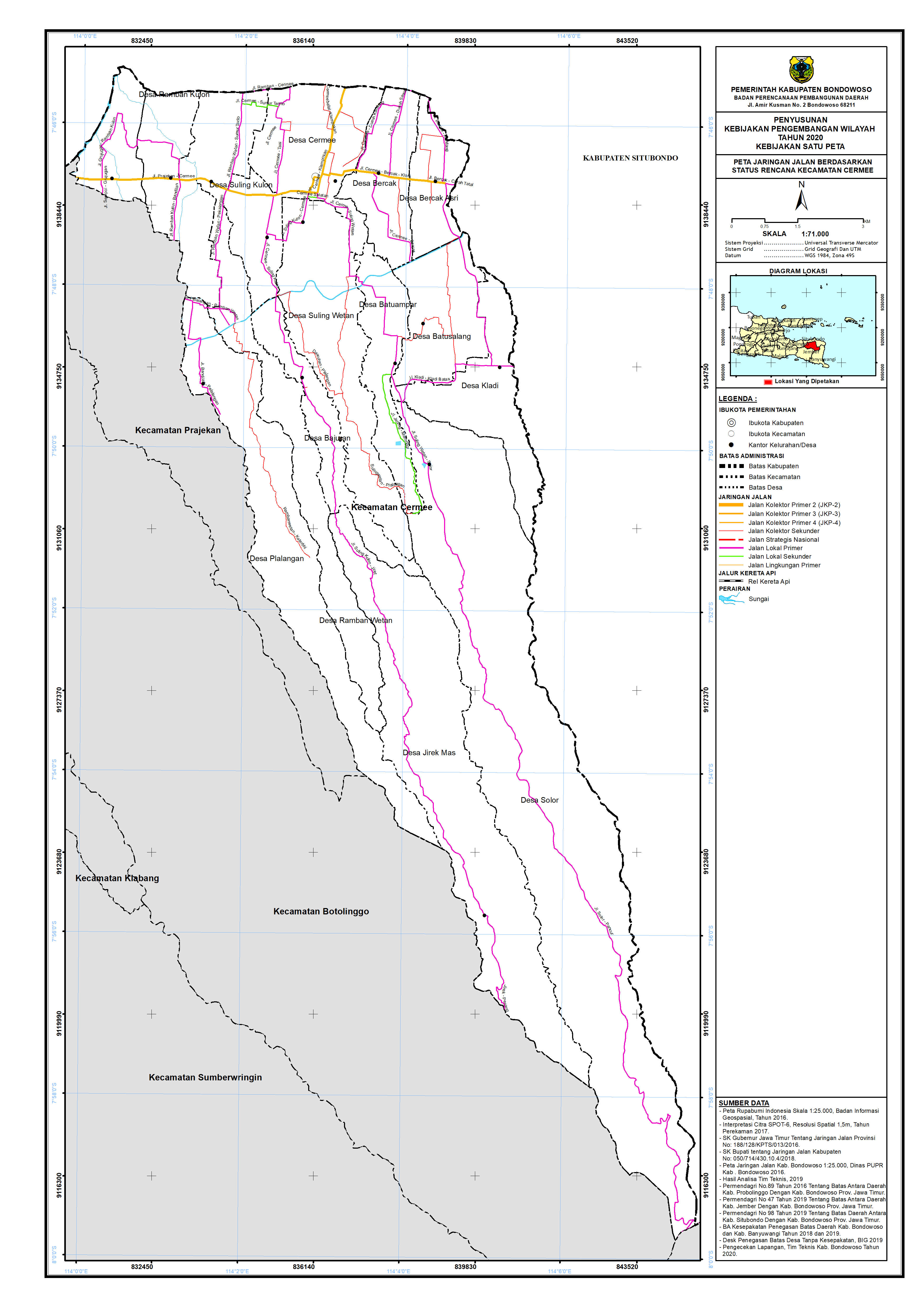 Peta Jaringan Jalan Berdasarkan Status Rencana Kecamatan Cermee.png