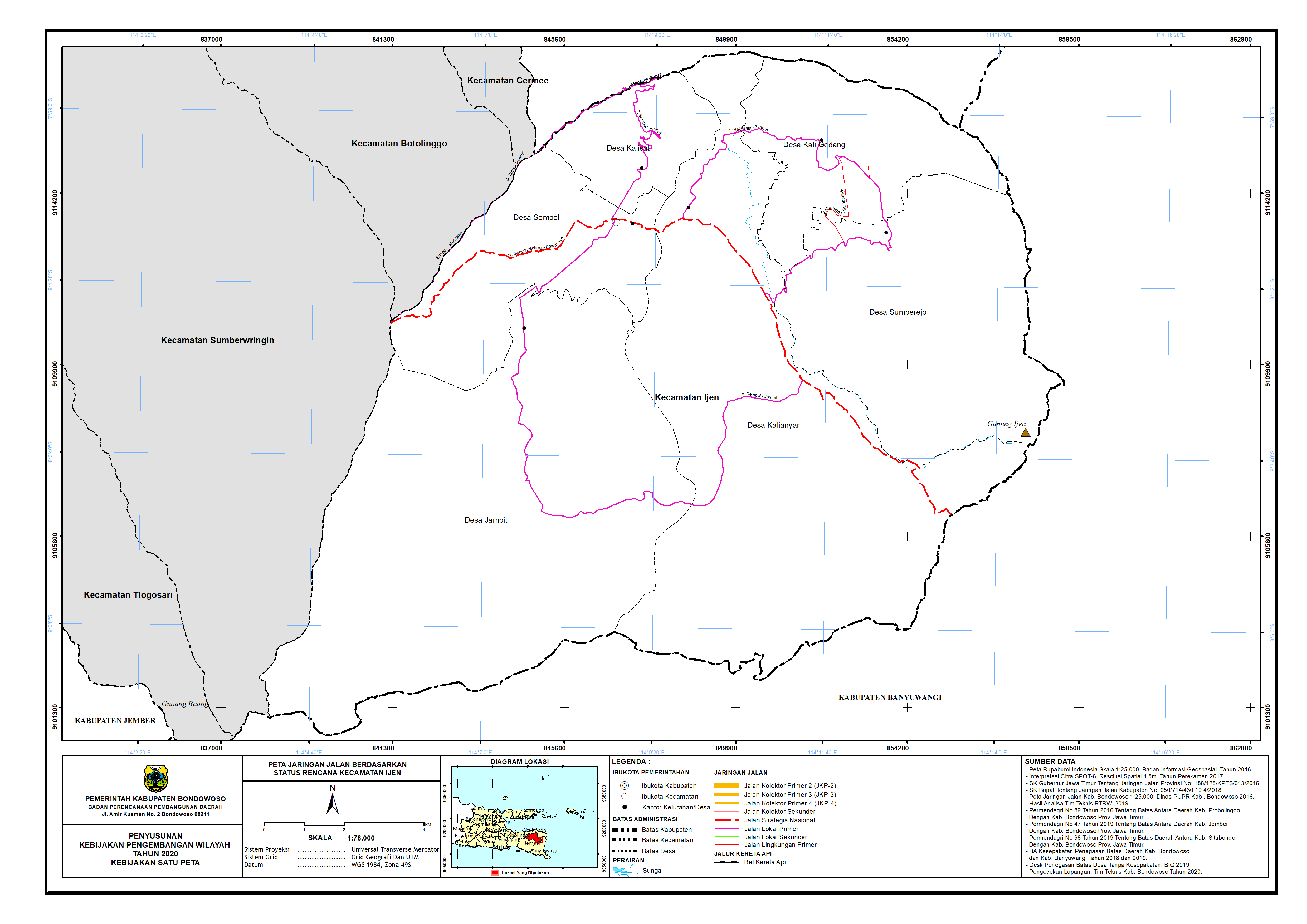 Peta Jaringan Jalan Berdasarkan Status Rencana Kecamatan Ijen.png
