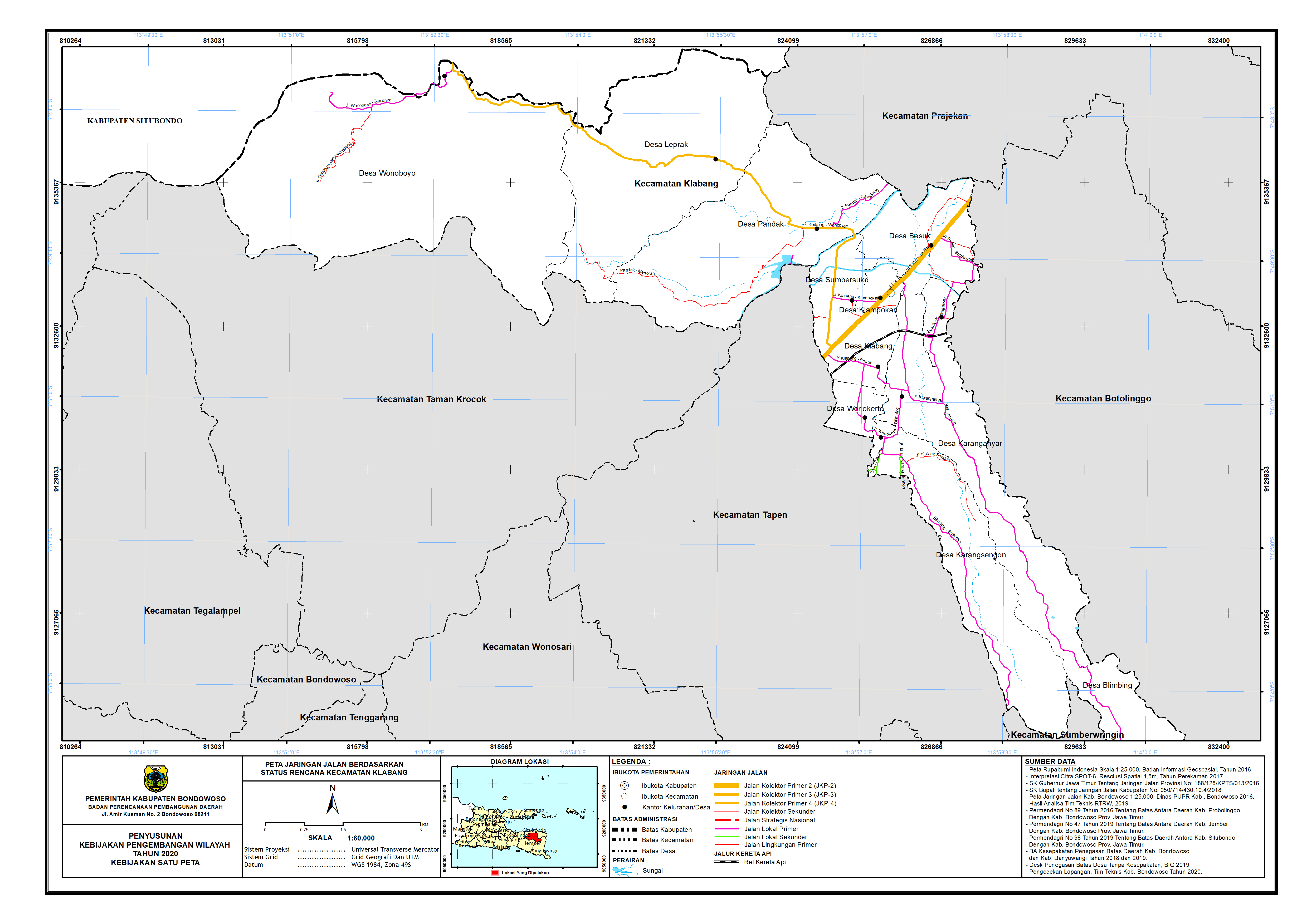 Peta Jaringan Jalan Berdasarkan Status Rencana Kecamatan Klabang.png