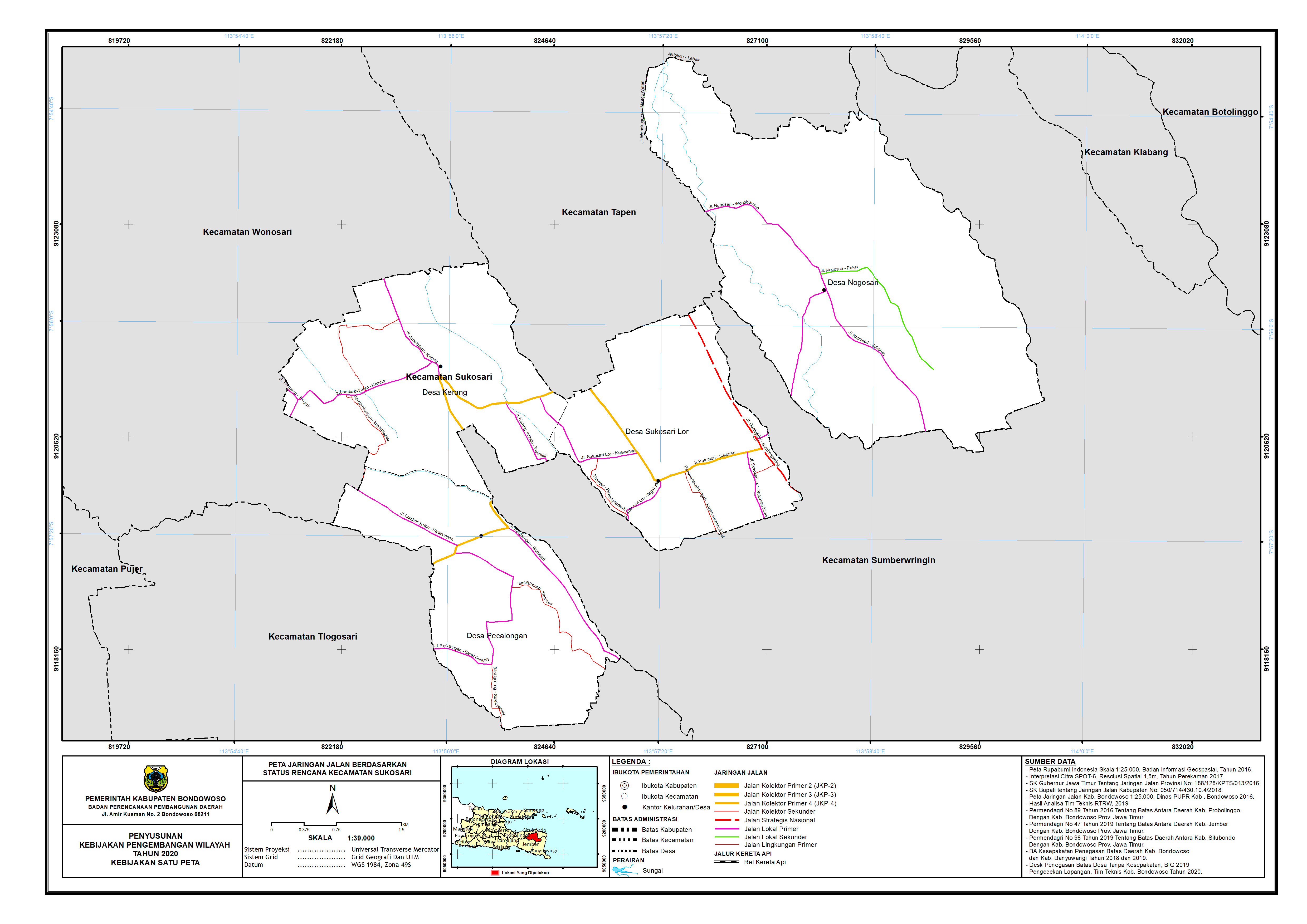 Peta Jaringan Jalan Berdasarkan Status Rencana Kecamatan Sukosari.png