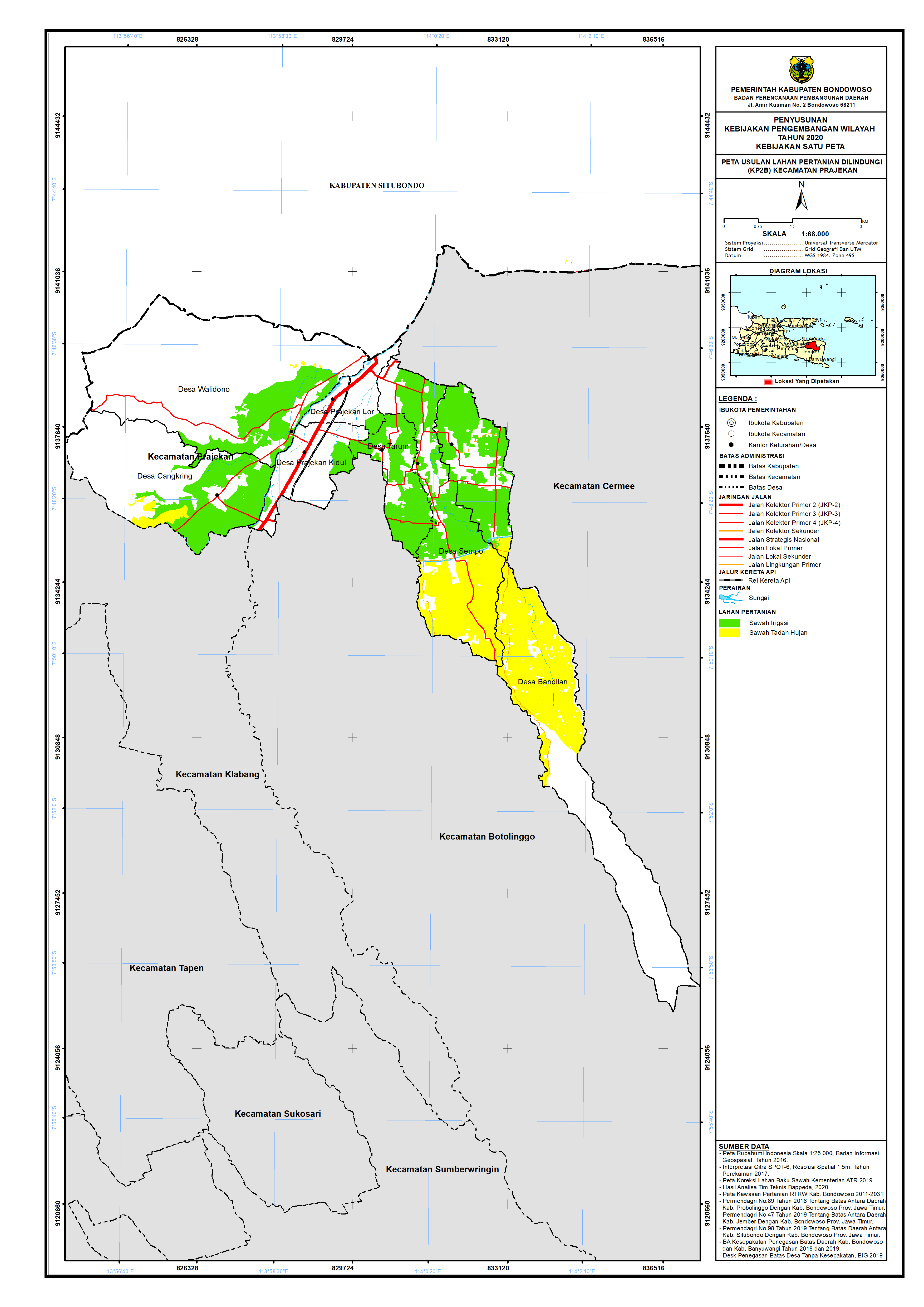 Peta Usulan Lahan Pertanian  Dilindungi Kecamatan Prajekan.png
