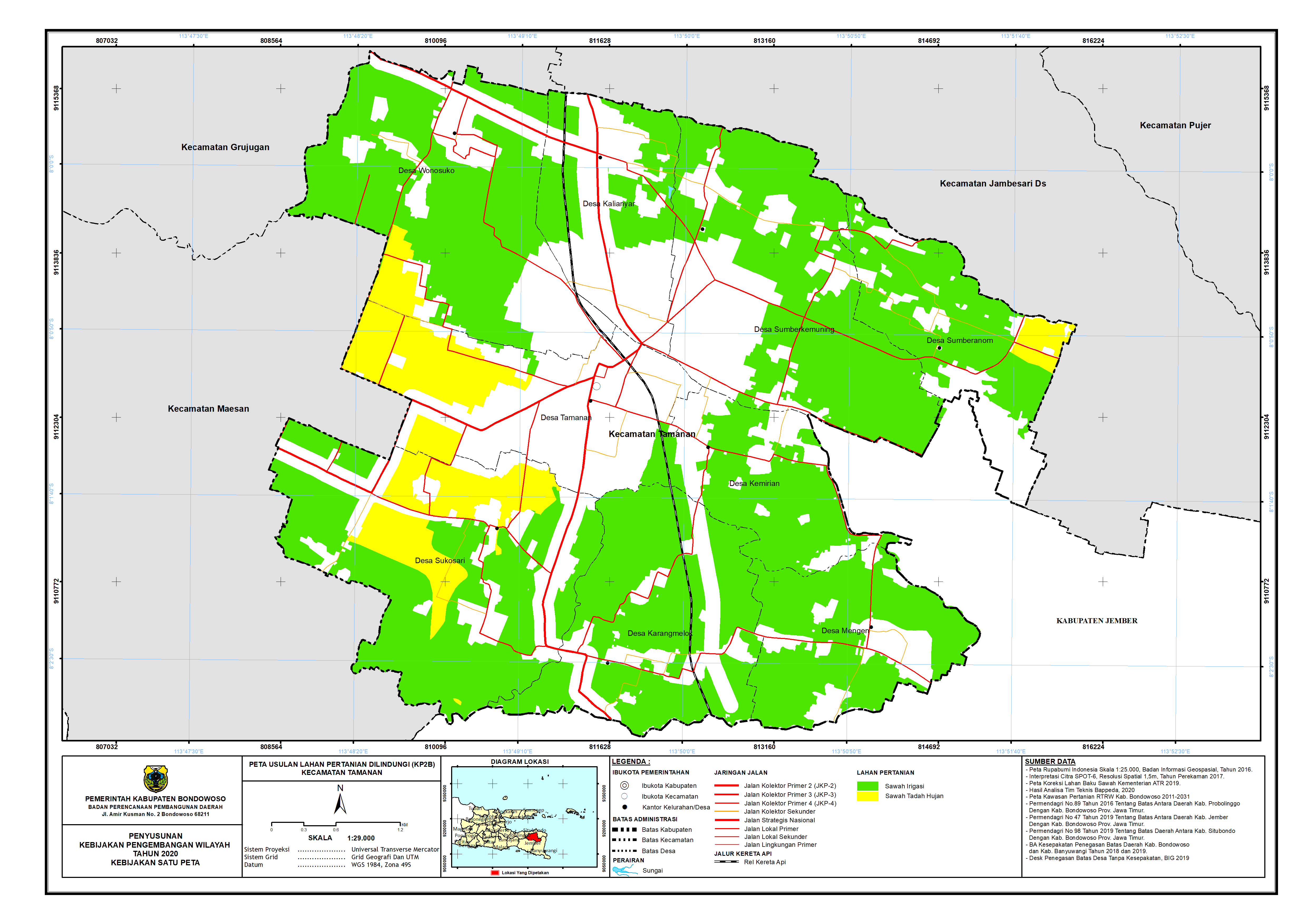 Peta Usulan Lahan Pertanian  Dilindungi Kecamatan Tamanan.png