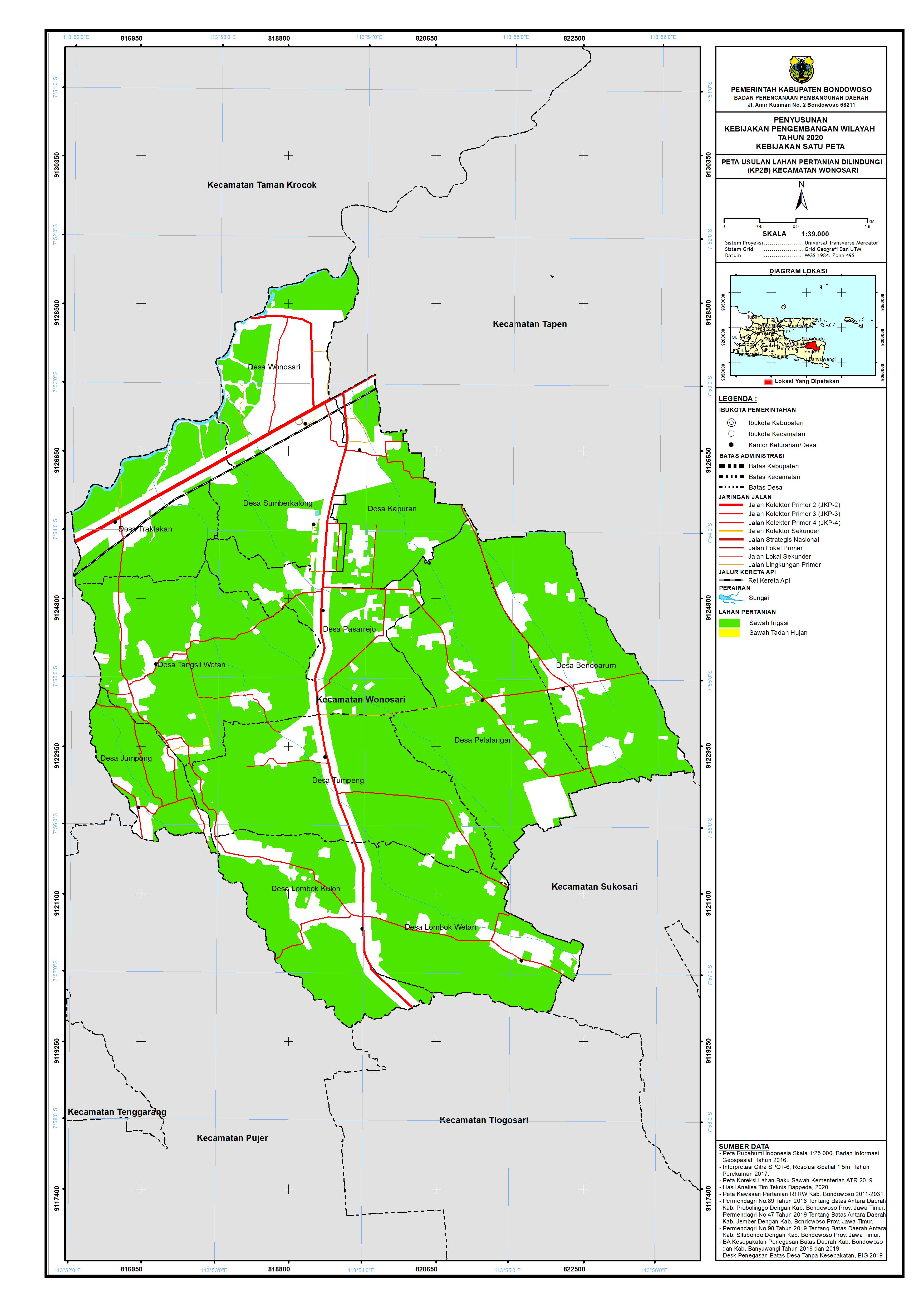 Peta Usulan Lahan Pertanian  Dilindungi Kecamatan Wonosari.png