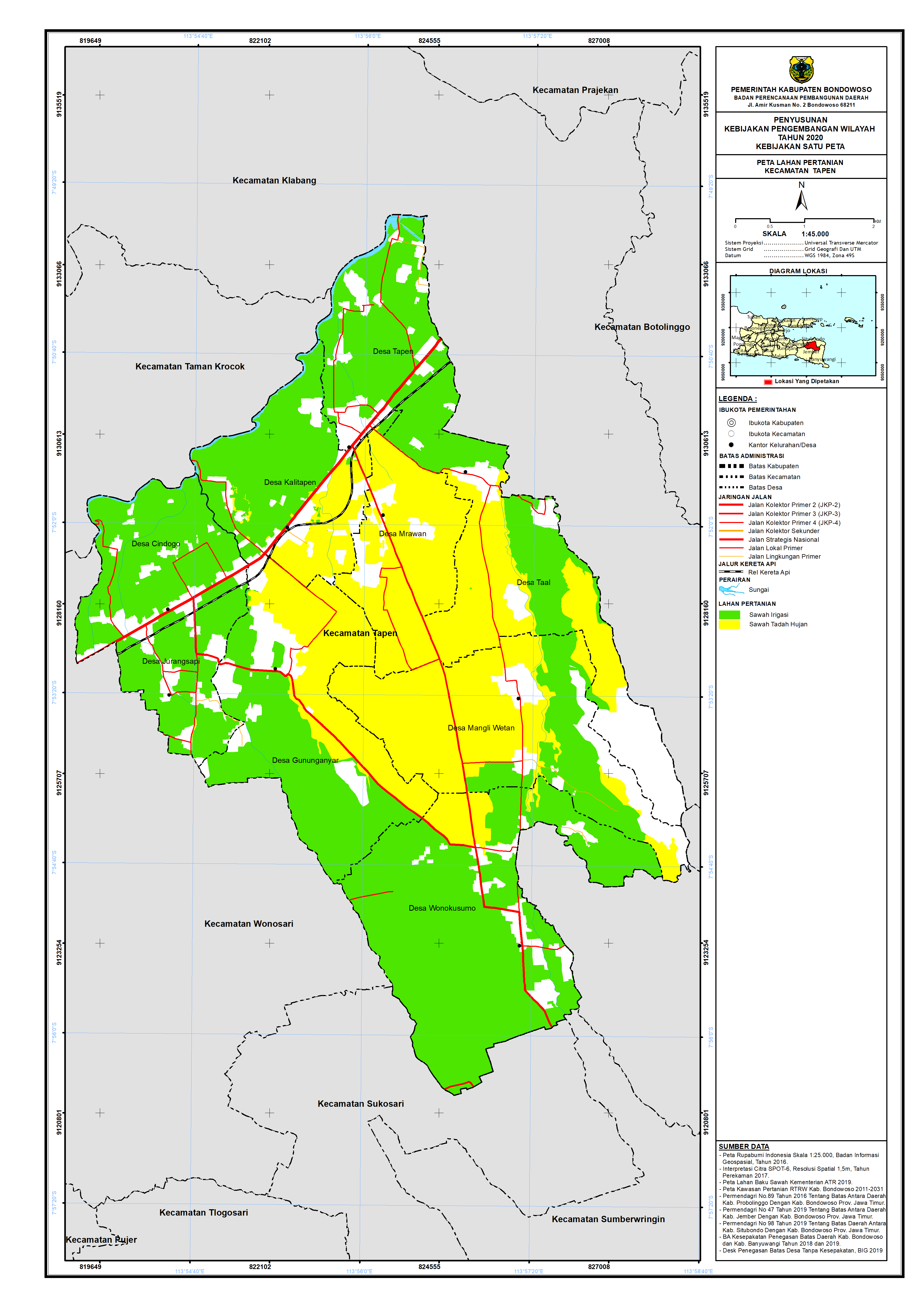 Peta Lahan Pertanian Kecamatan Tapen.png