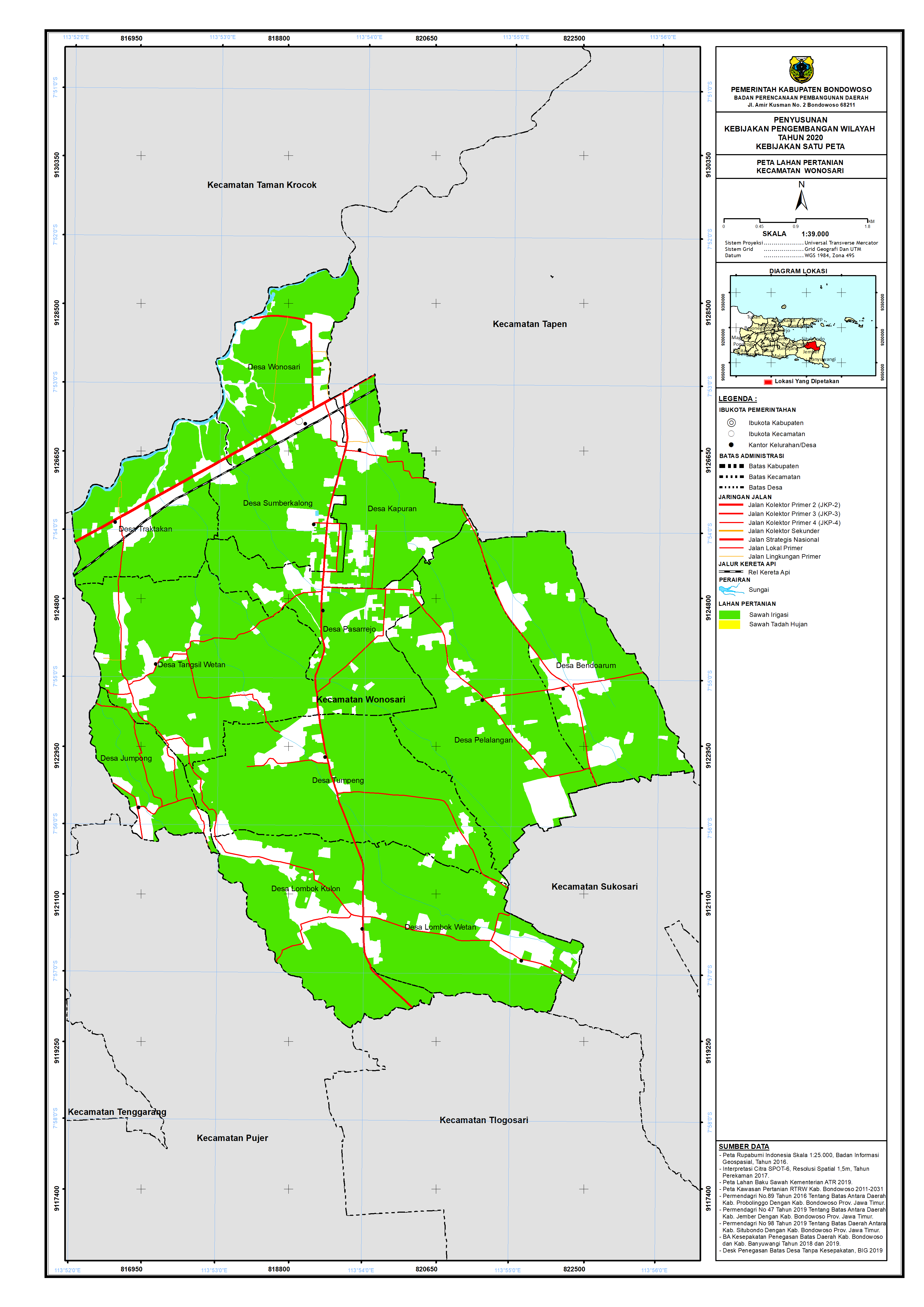 Peta Lahan Pertanian Kecamatan Wonosari.png