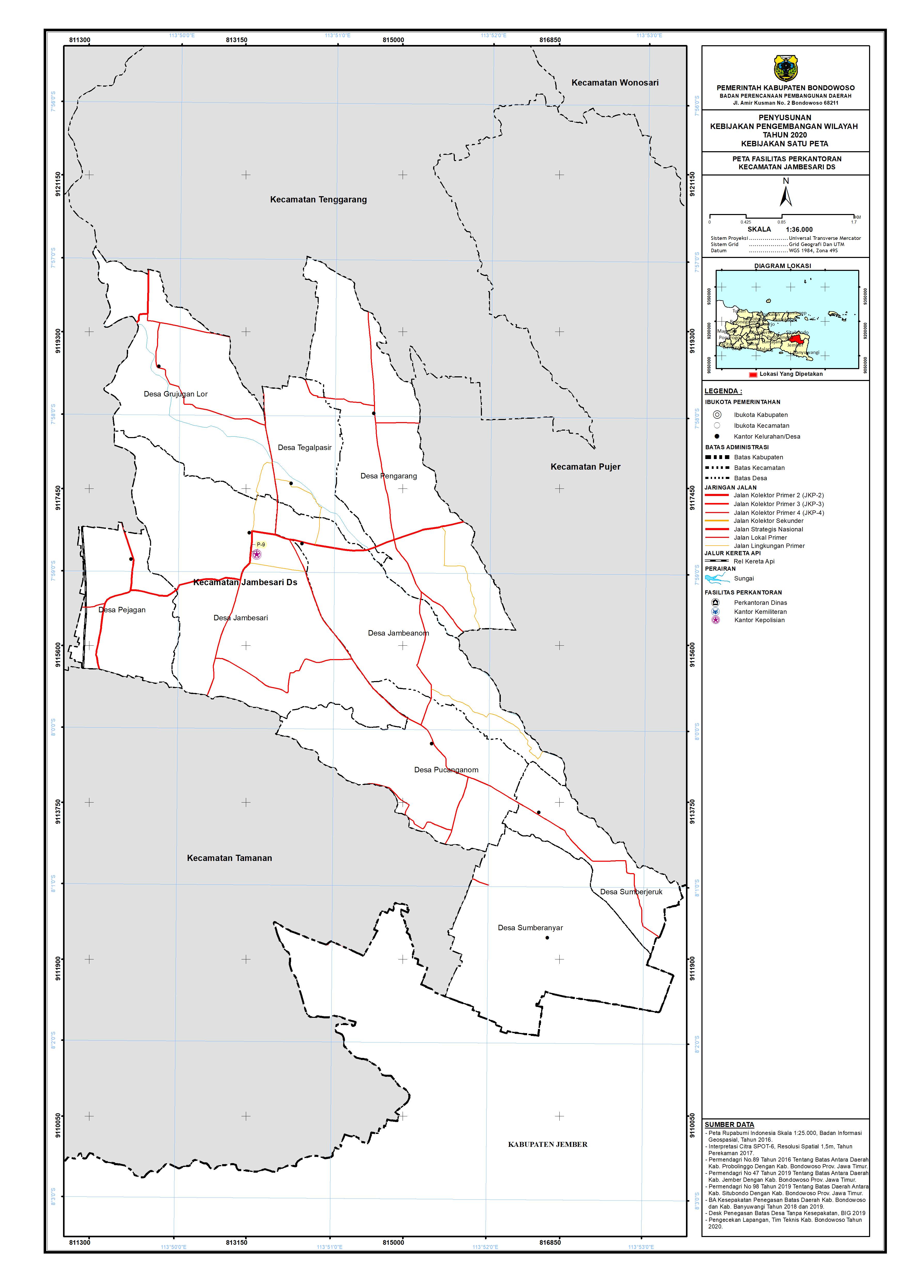 Peta Persebaran Perkantoran Kecamatan Jambesari DS.png