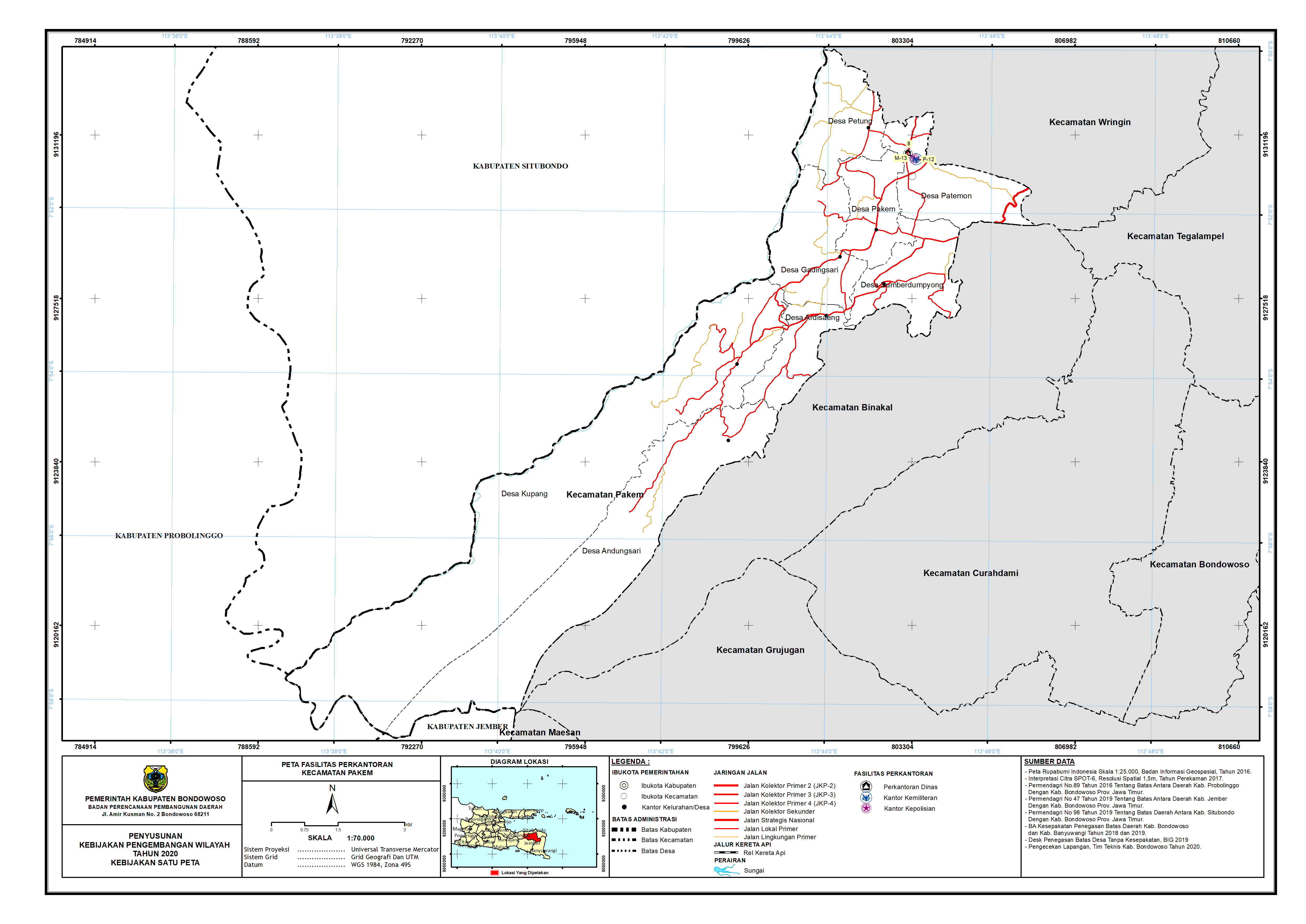 Peta Persebaran Perkantoran Kecamatan Pakem.png