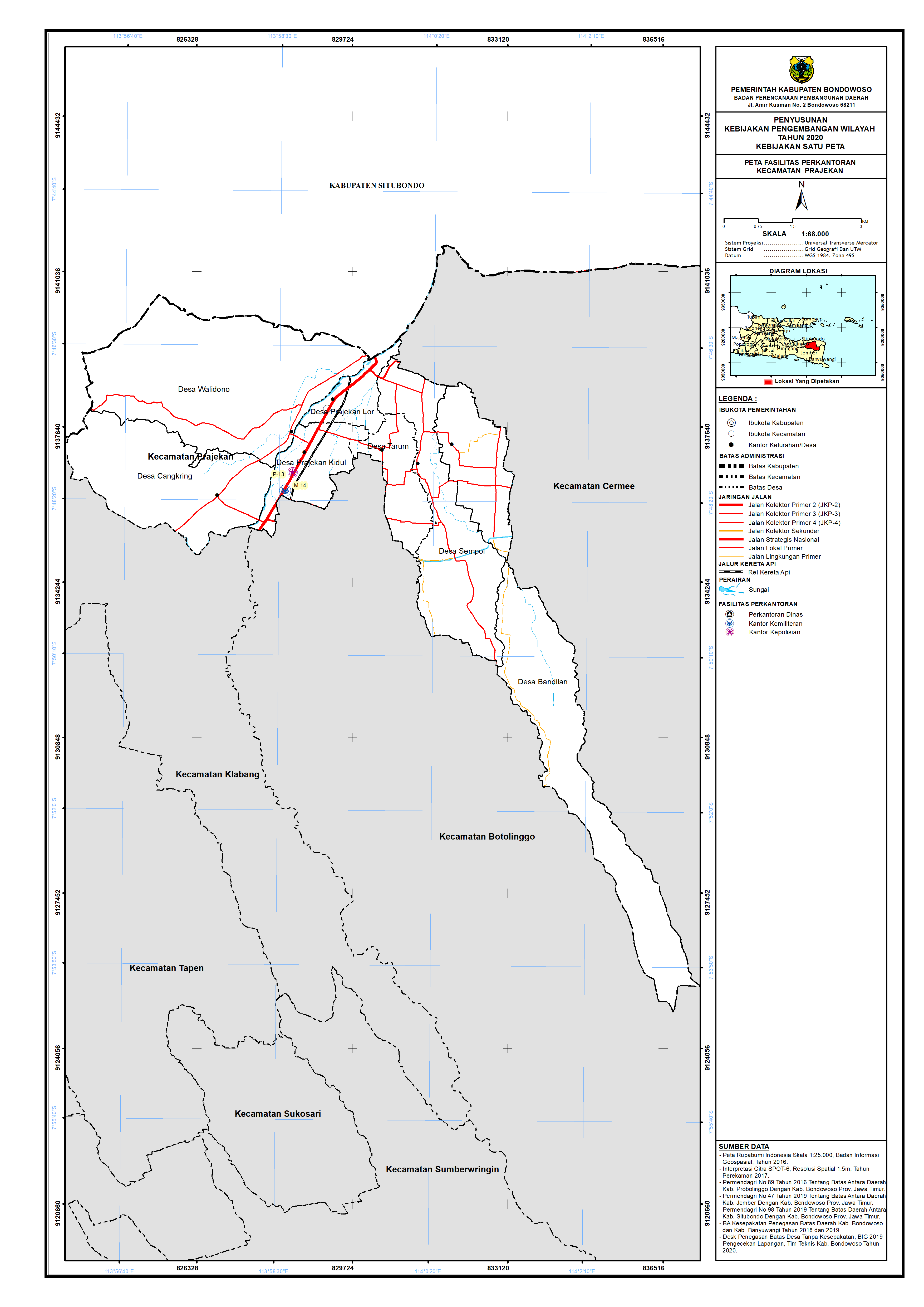 Peta Persebaran Perkantoran Kecamatan Prajekan.png