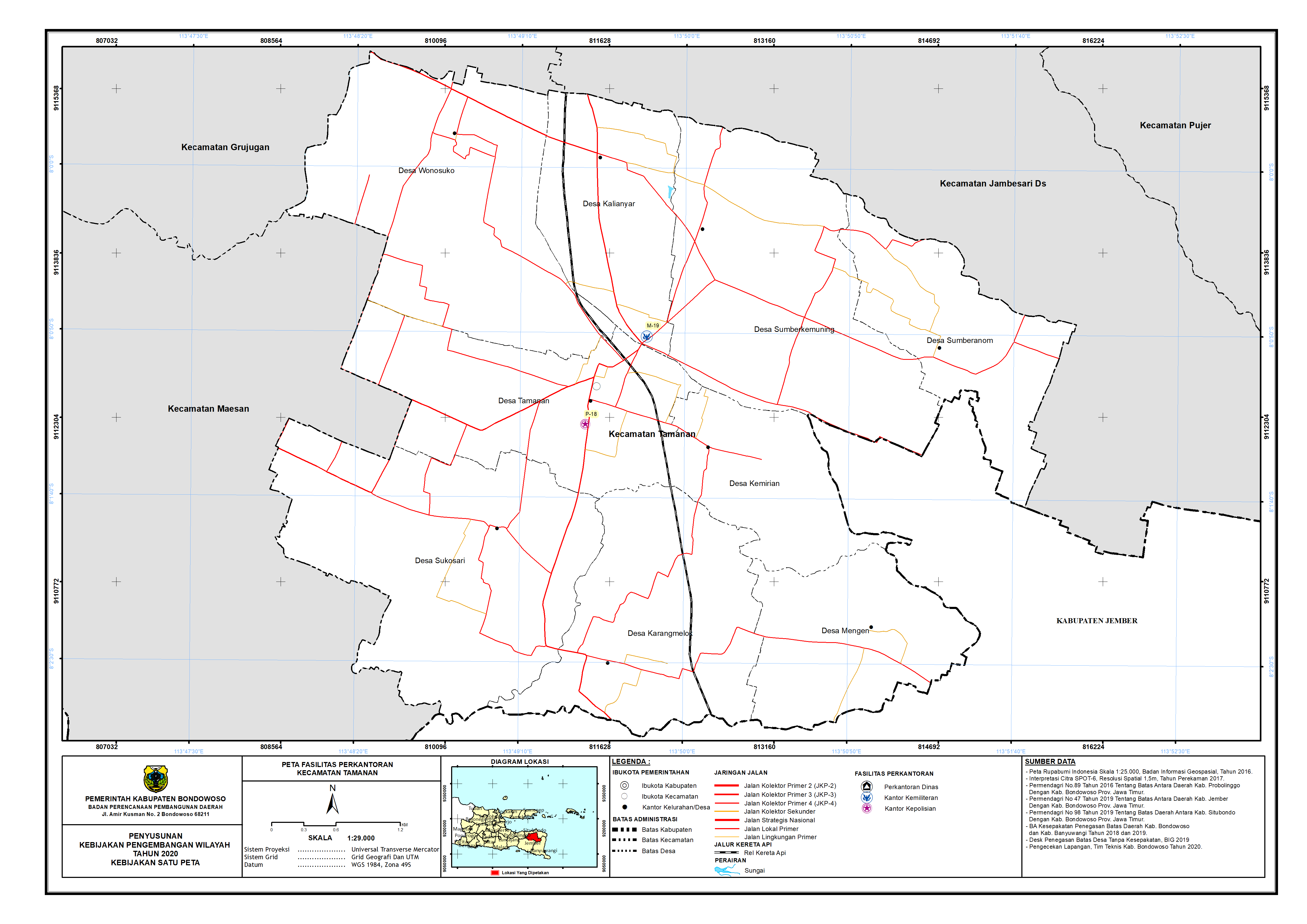 Peta Persebaran Perkantoran Kecamatan Tamanan.png