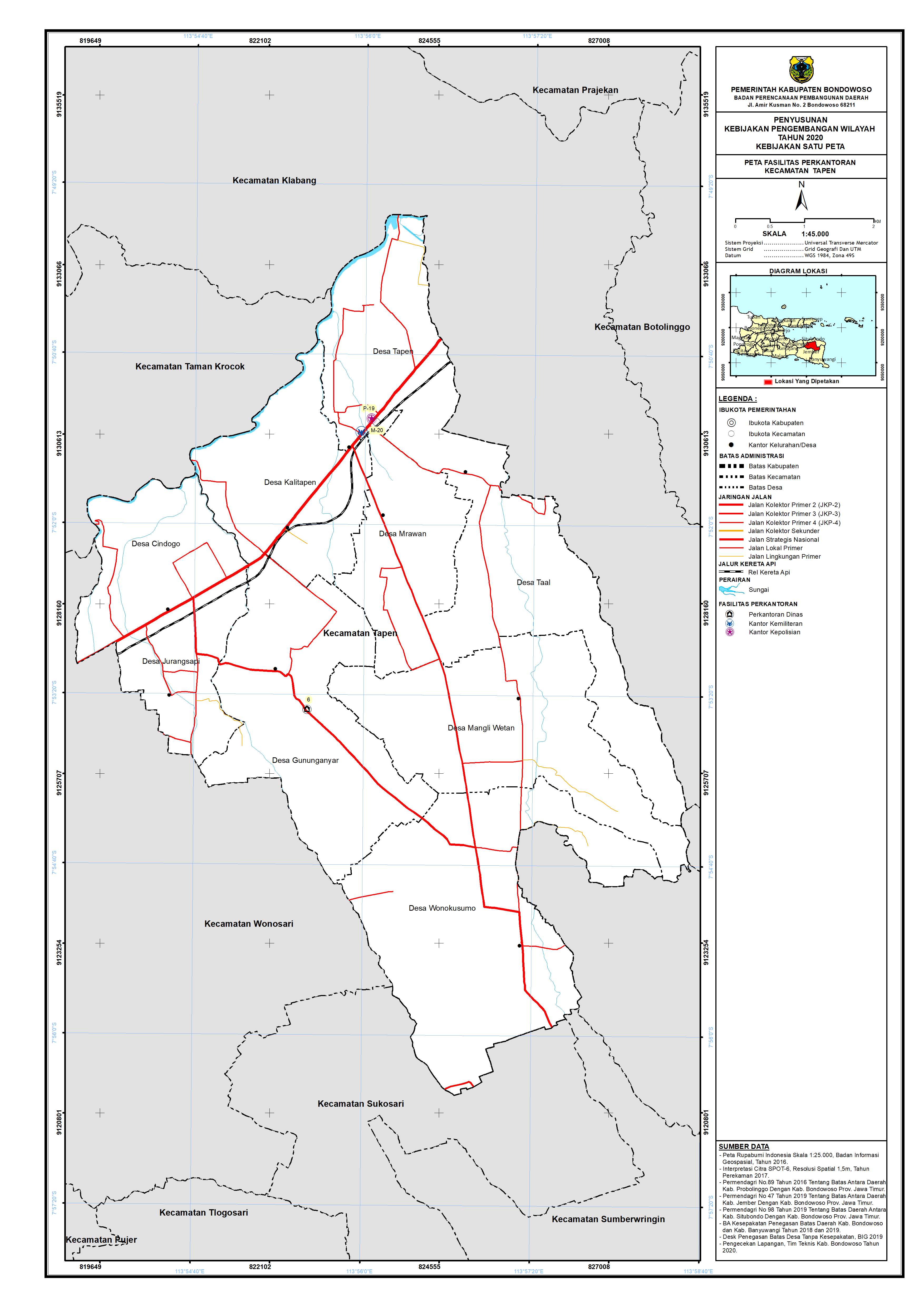 Peta Persebaran Perkantoran Kecamatan Tapen.png