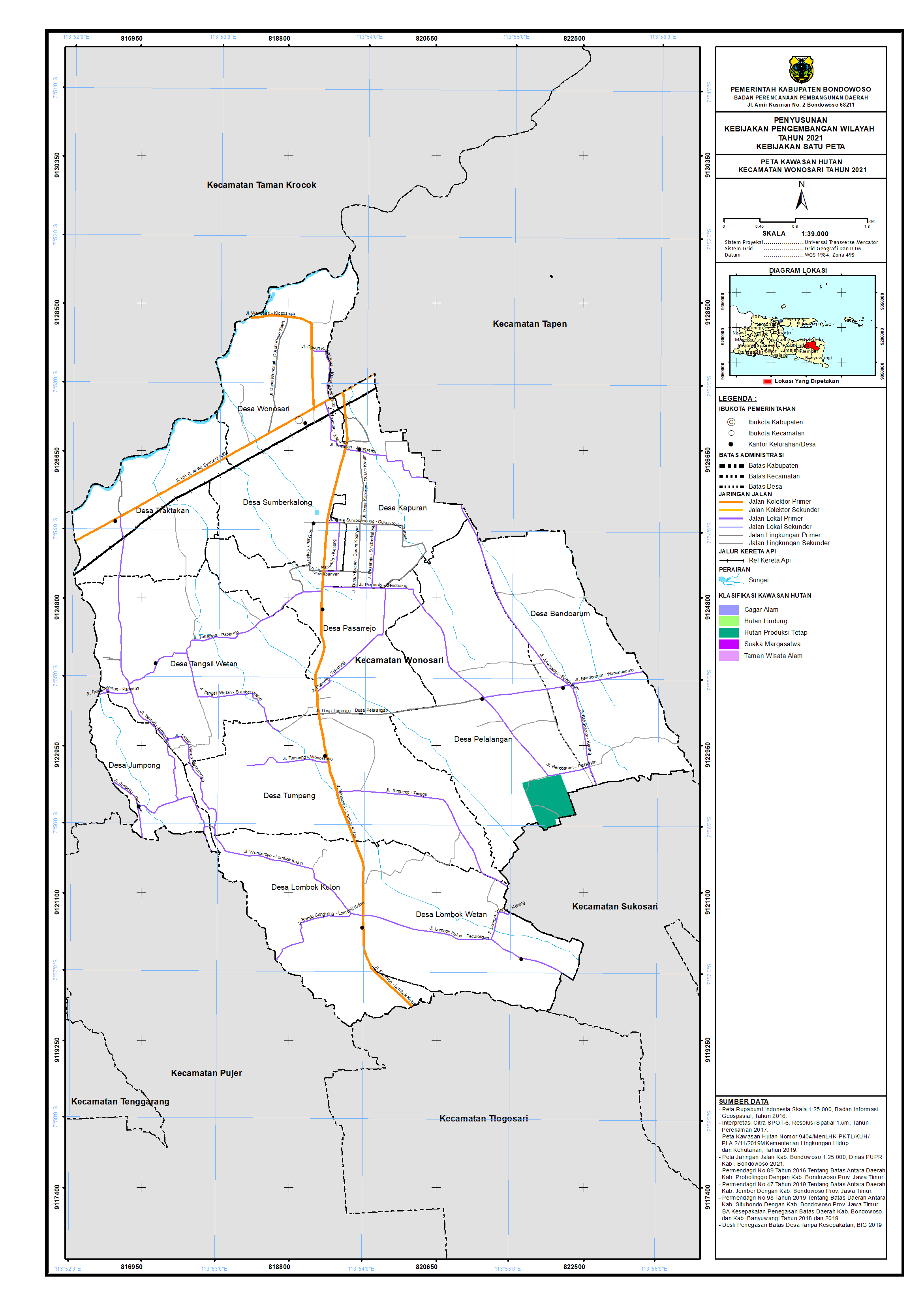 Peta Kawasan Hutan Kecamatan Wonosari.png