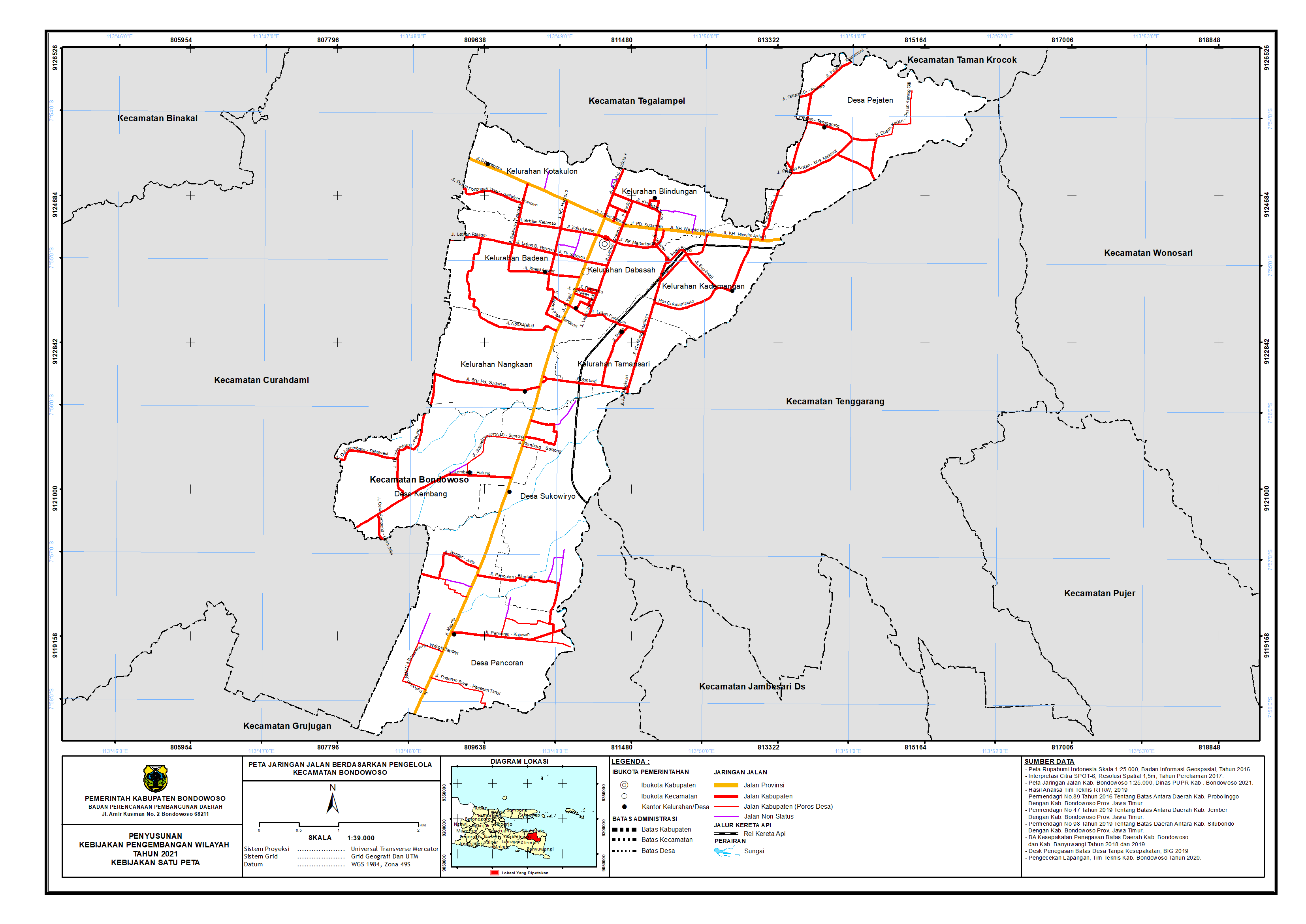 Peta Jaringan Jalan Berdasarkan Pengelola Kecamatan Bondowoso.png