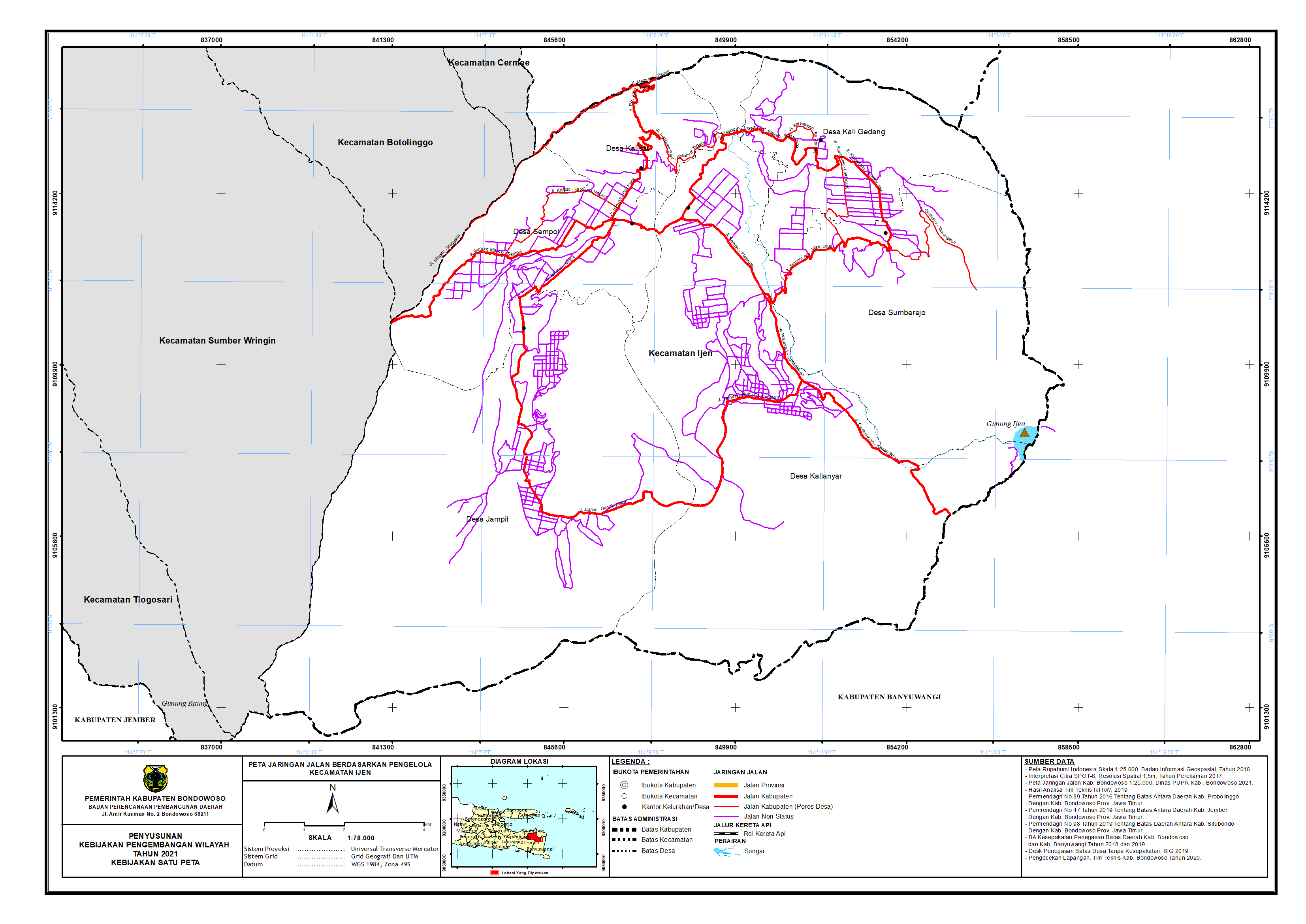 Peta Jaringan Jalan Berdasarkan Pengelola Kecamatan Ijen.png