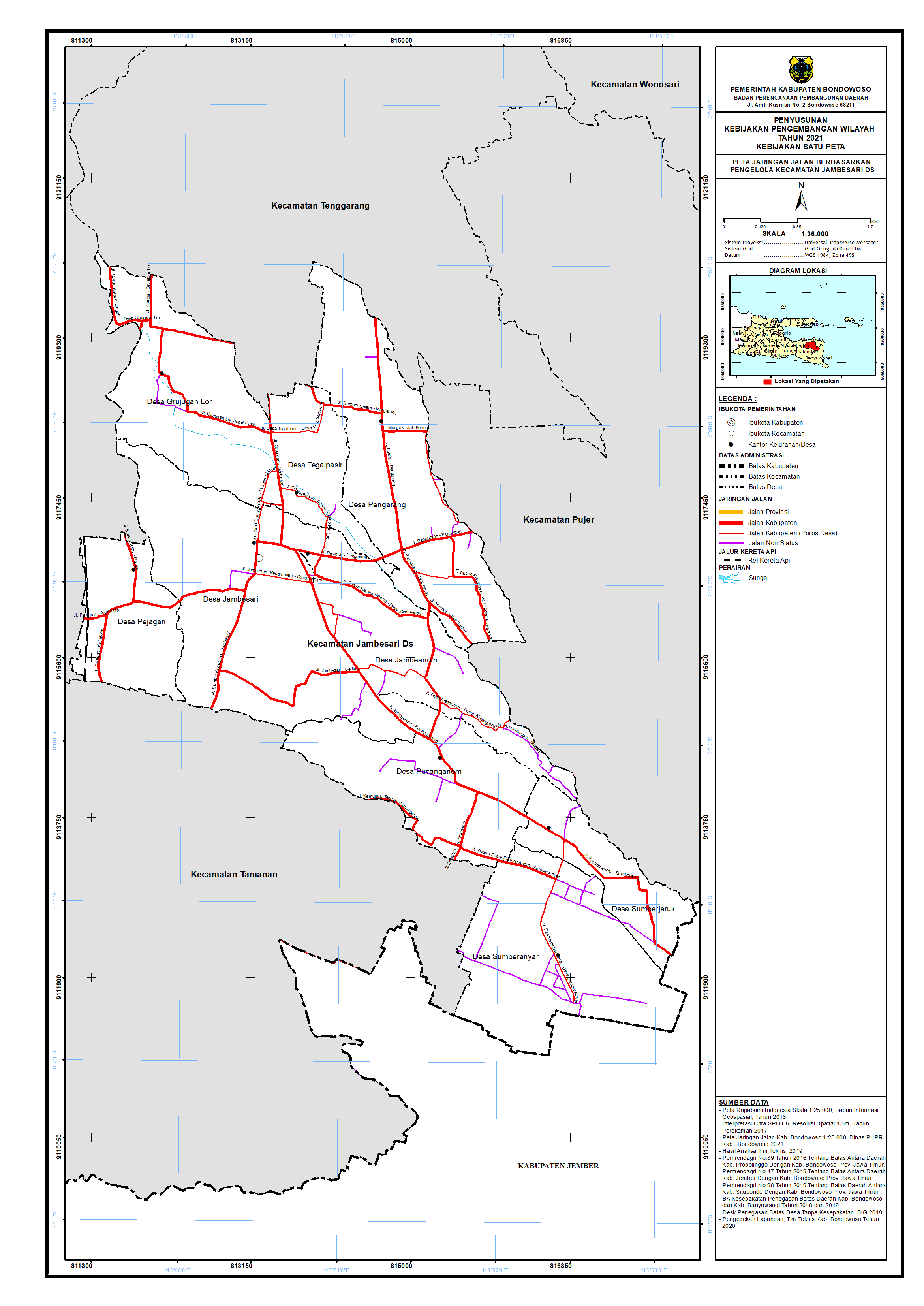 Peta Jaringan Jalan Berdasarkan Pengelola Kecamatan Jambesari DS.png