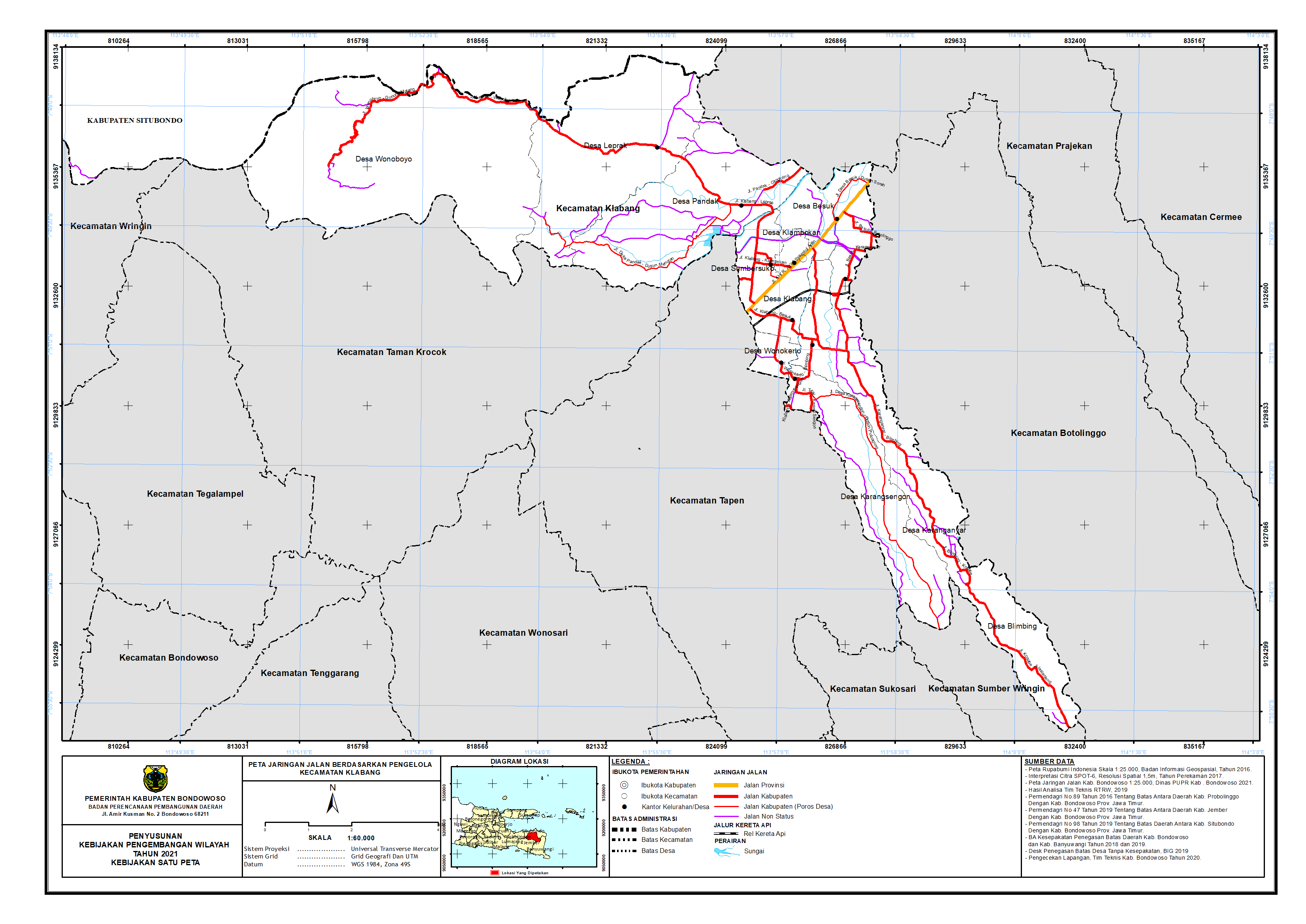 Peta Jaringan Jalan Berdasarkan Pengelola Kecamatan Klabang.png