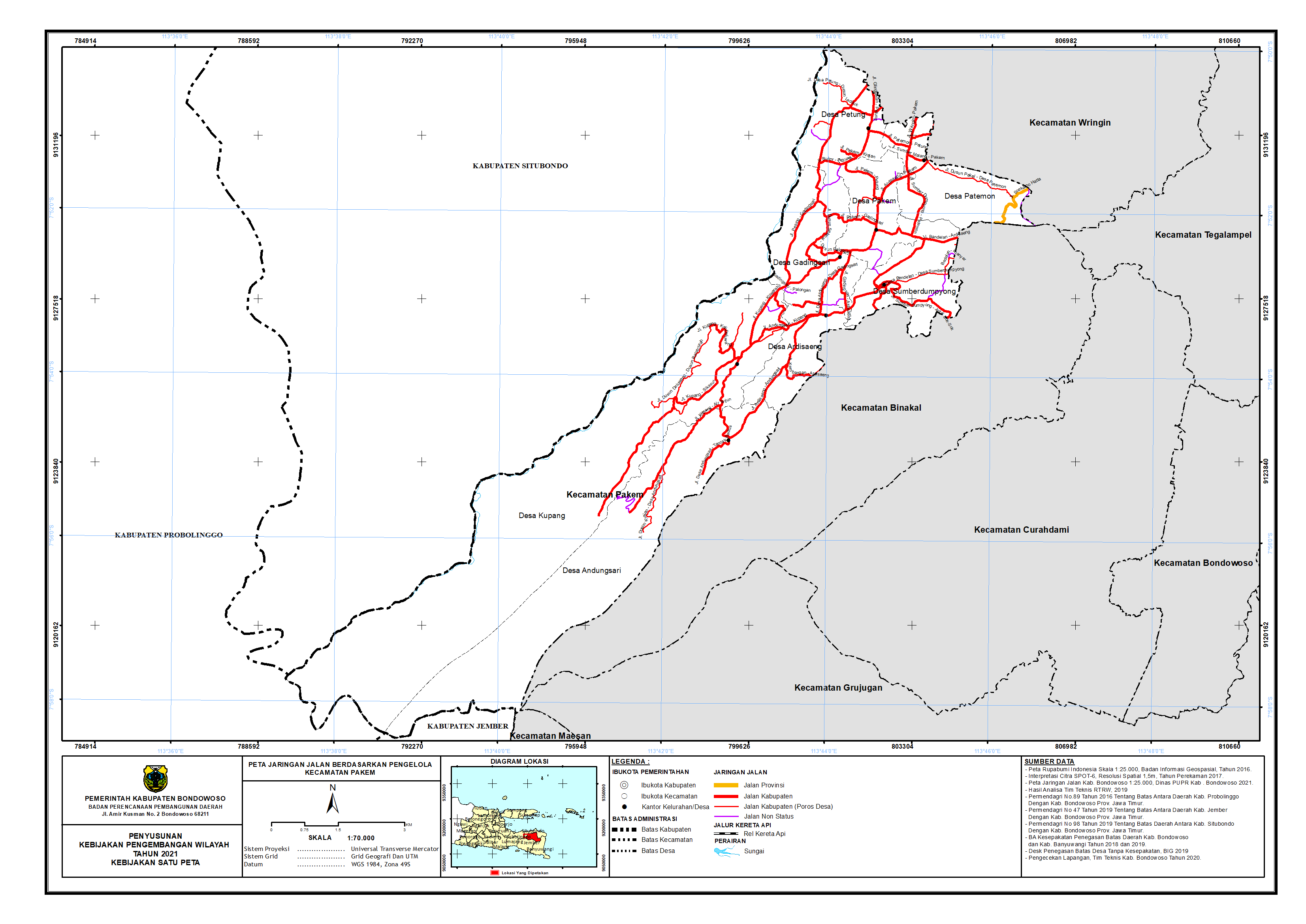 Peta Jaringan Jalan Berdasarkan Pengelola Kecamatan Pakem.png